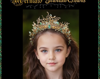 Mermaid Jewelled Crowns Mini kit overlays, props for Mermaid Photography snd Composites in Photoshop, girls fantsy, printable png