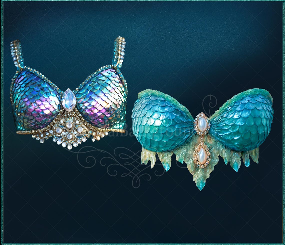 Shell Bra Deviantart Mermaid Top PNG Overlays for Studio Photography, Fantasy Shell and ...