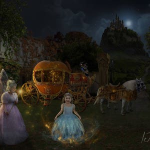 Cinderella, childrens, fairytale, digital, background, backdrop