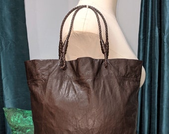 NEW! Bottega Veneta Braided Brown Leather Shopper Tote Converts to a Clutch Bag
