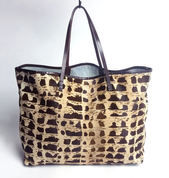 Leslie/_2021 Ladies Leather Gloves with Printed Pony Hair leather