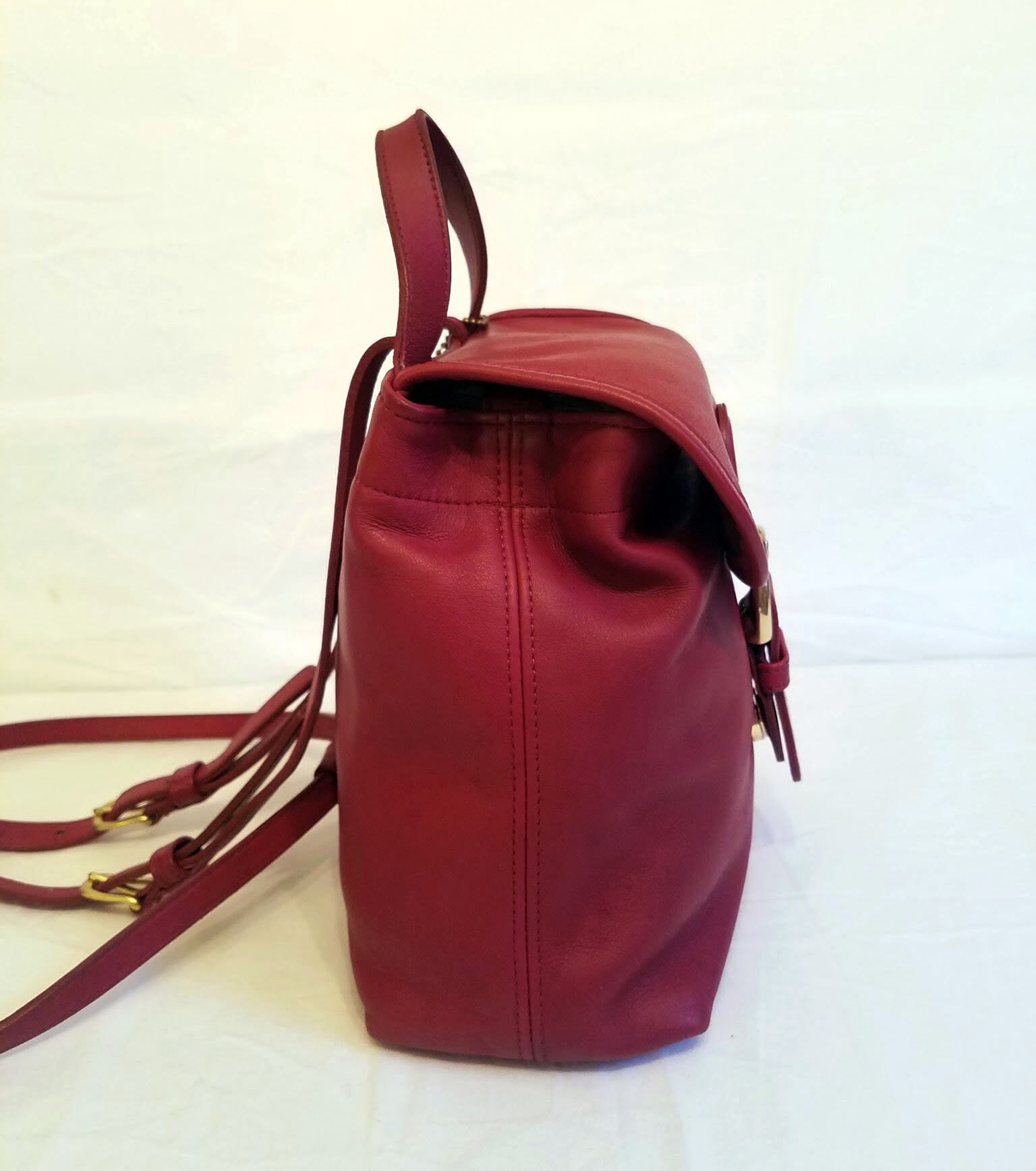 RARE! Coach Backpack Vintage Red Leather Soho Daypack - Etsy