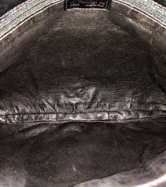 MINT! Fendi Black Stitched Patent Leather Crossbo… - image 8