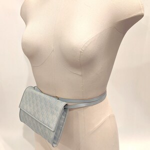 MINT 90s Bottega Veneta Crossbody or Fanny Pack Bag Pastel Blue BV Leather Vintage image 4