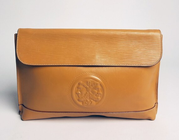 tan evening bag