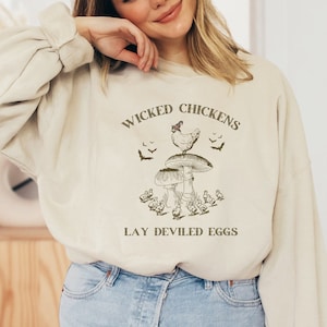 Chicken Sweatshirt Witchy Sweatshirt Chicken Shirt Chicken Sweater Chicken Lovers Country Sweatshirt Crazy Chicken Lady Western Crewneck