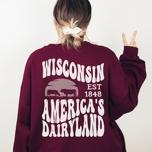 Wisconsin Sweatshirt Wisconsin Shirt Wisconsin Gifts Midwest Sweatshirt Milwaukee Sweatshirt Wisconsin Crewneck Madison Sweatshirt