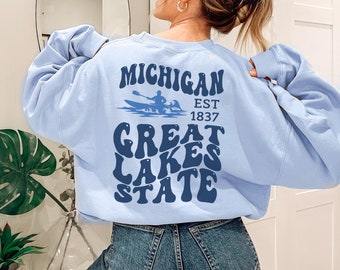 Michigan Sweatshirt Michigan Crewneck Midwest Sweatshirt Michigan Shirt Michigan Sweater Michigan Crew Neck Michigan Hoodie Made in Michigan