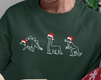 Dinosaur Sweater Dinosaur Christmas Dinosaur Sweatshirt Dinosaur Hoodie Dinosaur Hoodies Dinosaur Clothes Dinosaur Crewneck Adult Dinosaur