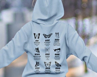 Angel Number Hoodie Butterfly Hoodie 444 Hoodie Angel Number Butterfly Sweatshirt Angel Numbers Angel Number Shirt Butterfly Top