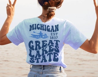 Michigan Shirt Michigan Crew Neck Michigan Tshirt Made in Michigan Great Lakes Shirt Michigan Unsalted Great Lakes Michigan Lake Huron