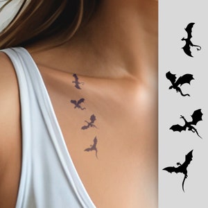 Dragons | Semi-Permanent Tattoo Plant Based Temporary Tattoo Temporary Tattoos Cosplay Halloween Costume Book Club Bookish Gifts Bookish Mer