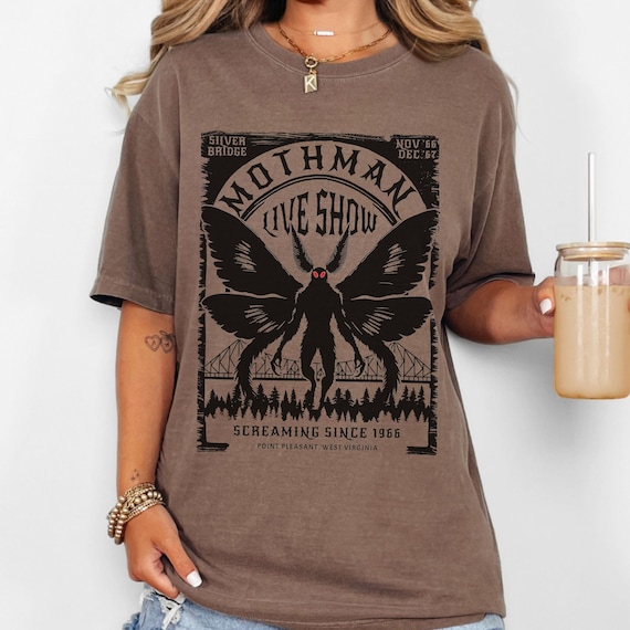 Mothman Shirt Mothman Cryptid Weird Stuff Wendigo Jackalope Mothman Mug Folk Horror Shirt Bigfoot Shirt Big Foot Folk Horror T Shirt