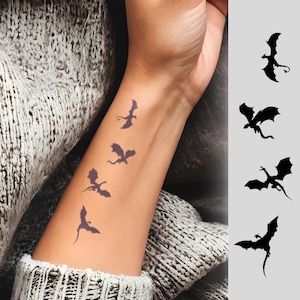 Dragons | Semi-Permanent Tattoo Plant Based Temporary Tattoo Temporary Tattoos Cosplay Halloween Costume Book Club Bookish Gifts Bookish Mer