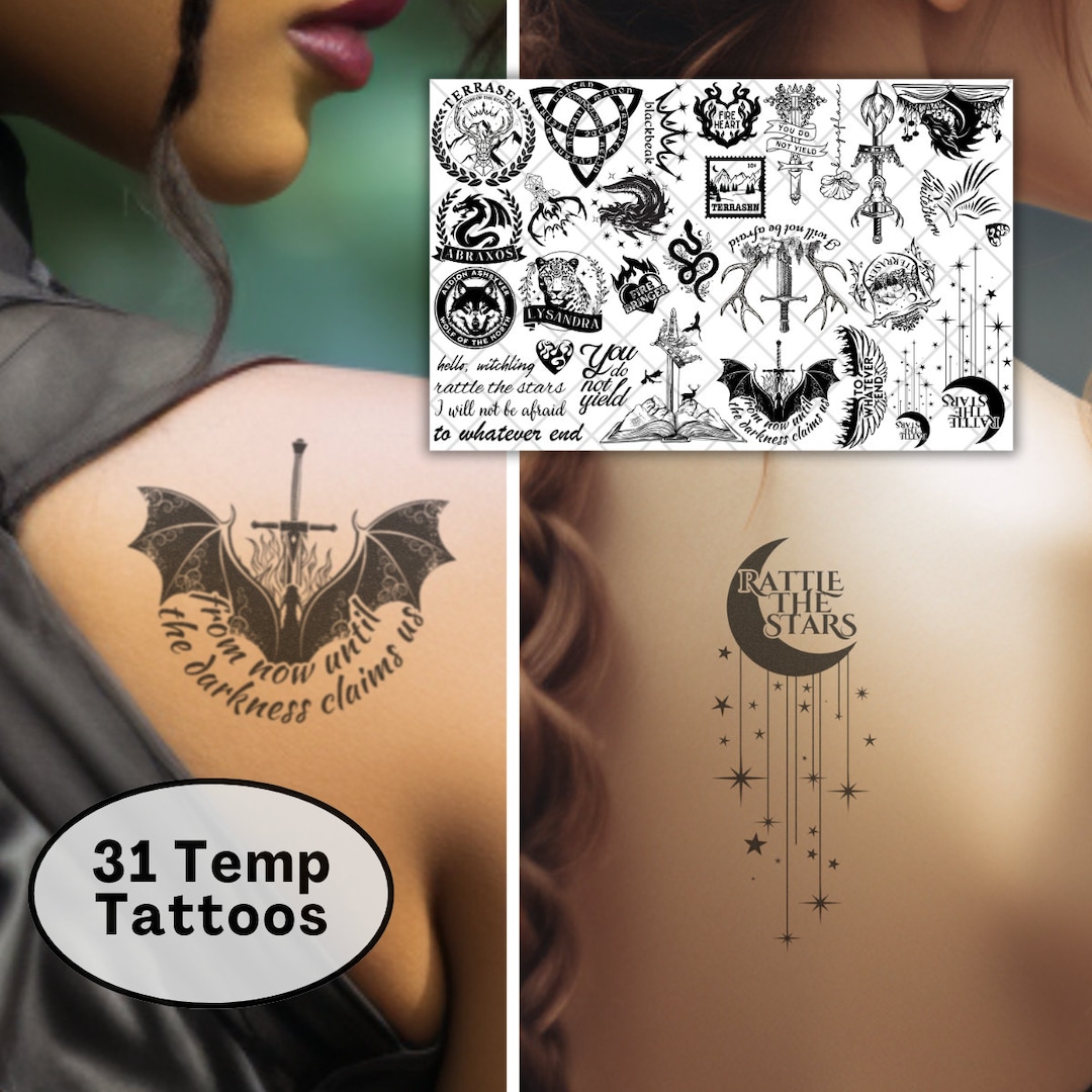 Throne of Glass Temporary Tattoos Throne of Glass Merch Terrasen Manon Blackbeak Sarah J Maas
