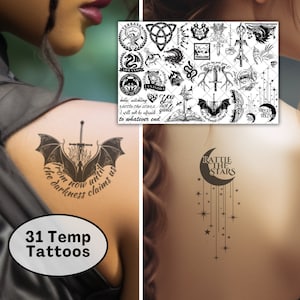 Thron aus Glas temporäre Tattoos Thron aus Glas Merch Terrasen Manon Blackbeak Sarah J Maas Thron aus Glas Kunst The Thirteen Bookish Merch