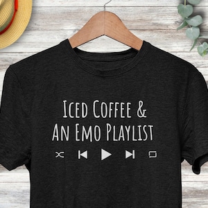 Shirt emomuziek, T-shirt oudere emo, T-shirt emo-afspeellijst, gepensioneerde emo Kid, millennial emo-tank, voormalig skater Kid, gothic poppunk-tank