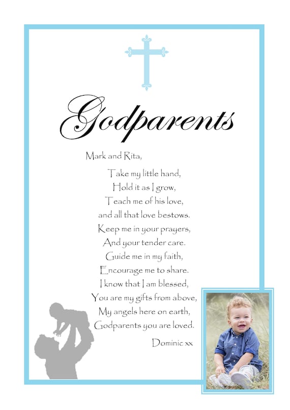 Godparent Gift Personalised Godparents Poem Gift from