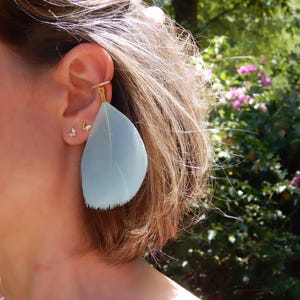 NEW! CZ gold plated sparkly ear cuff delicate feather earring