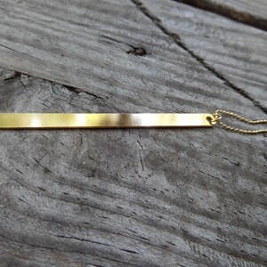 Gold plated 20'' ball chain Bar necklace image 3