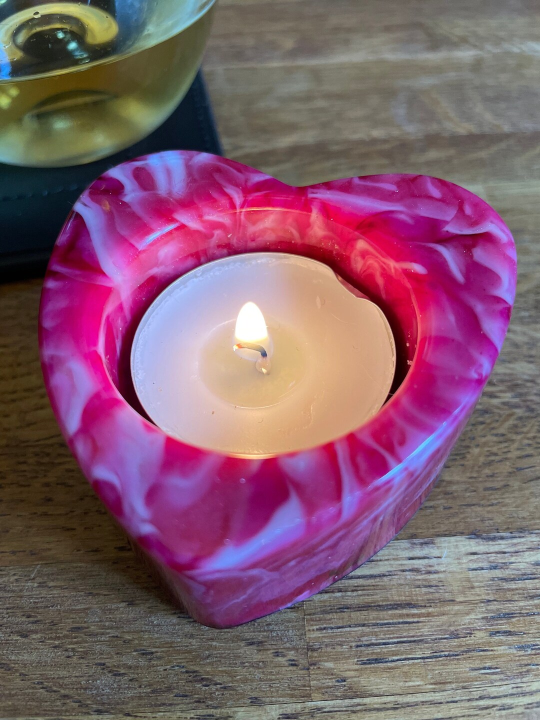 Handmade Resin Heart Tea Light Holder Etsy