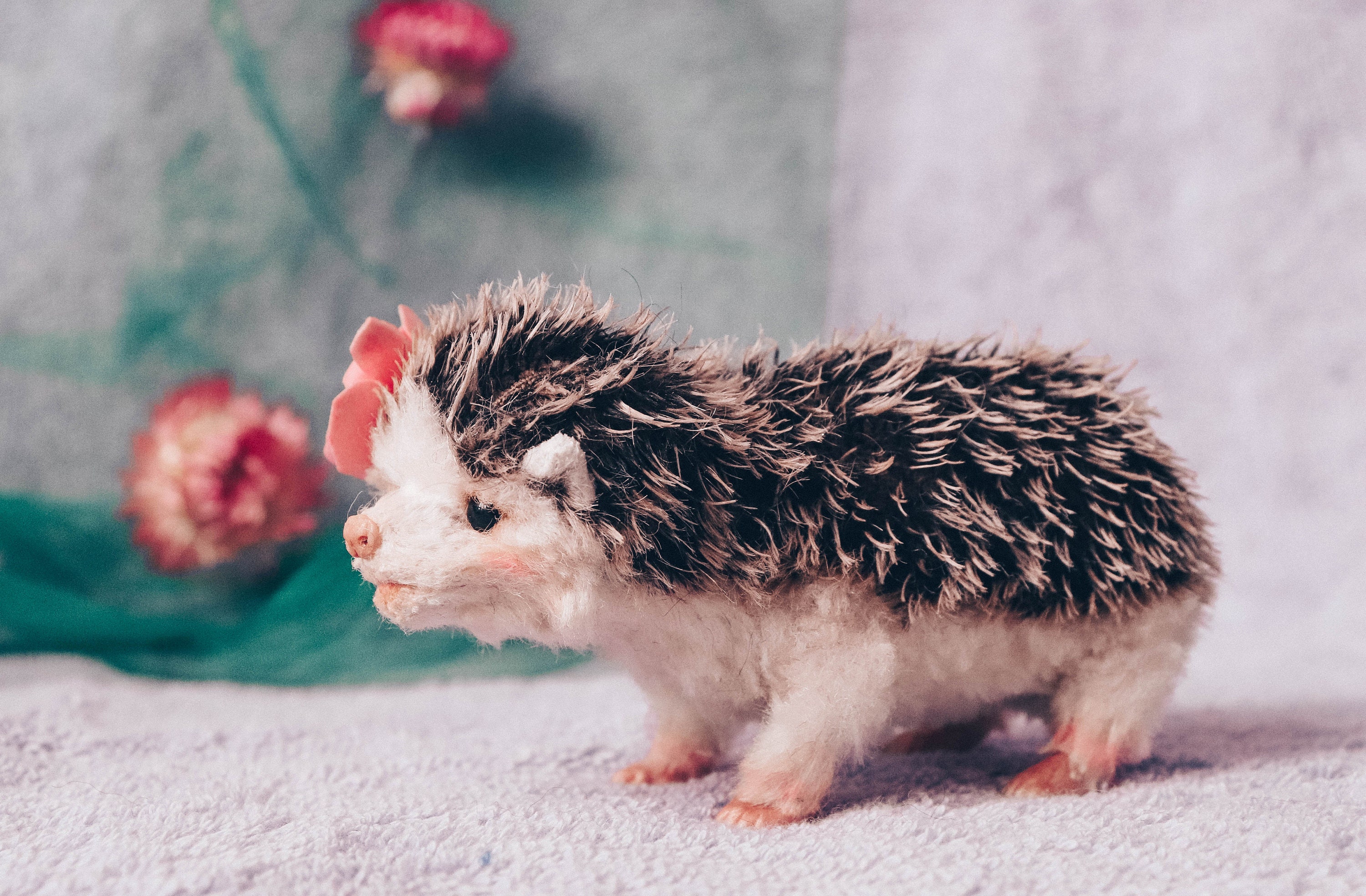 Realistic hedgehog ooak collectible toy stuffed plushe animal Etsy