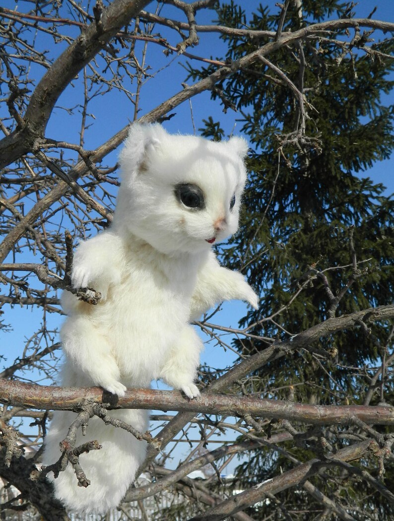 White flying squirrel toy with weighting movable toy Teddy | Etsy