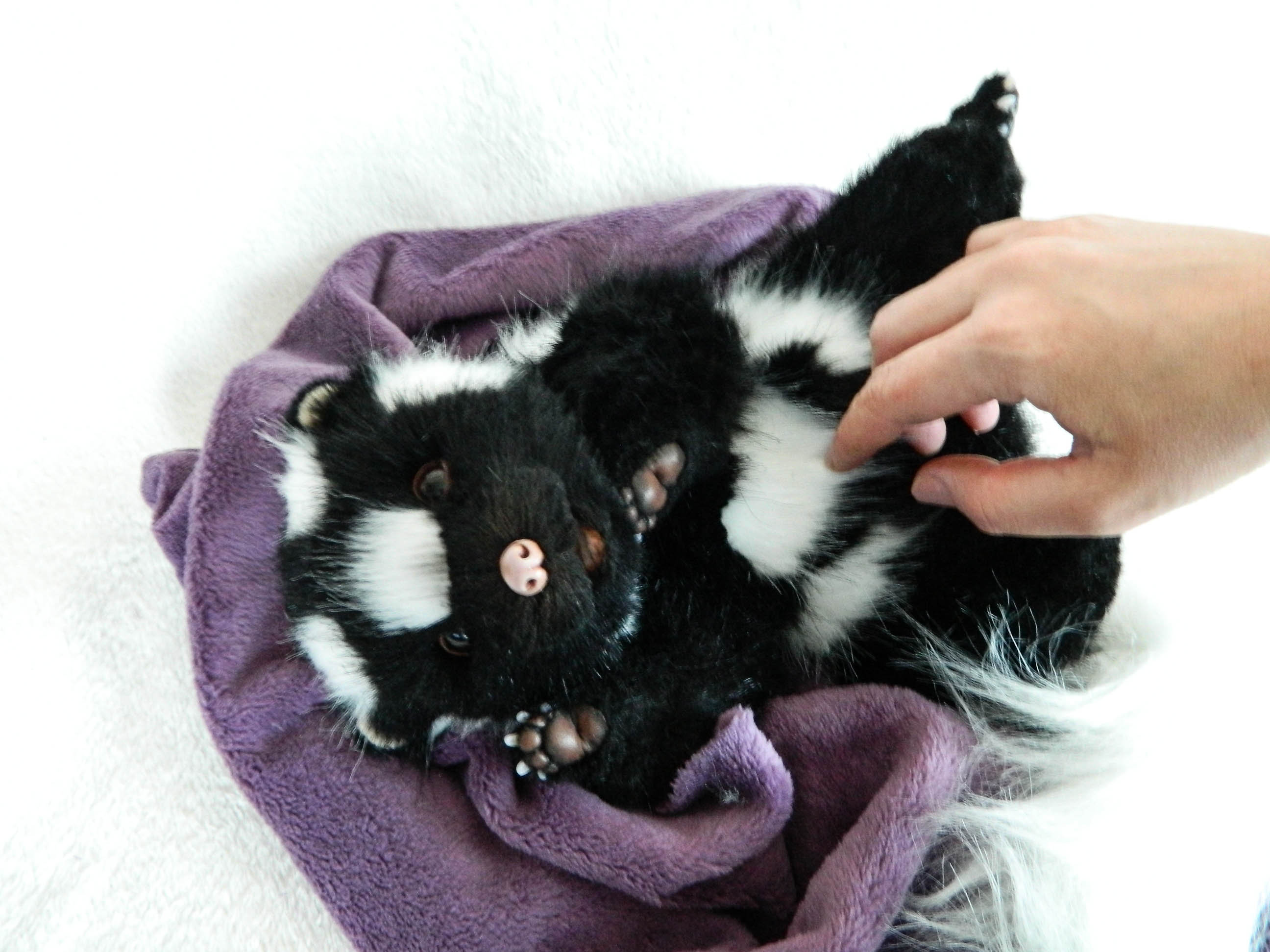 CUSTOM ORDER Baby spotted skunk toys with brown eyes OOAK | Etsy