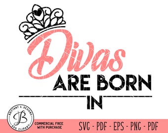 Divas are born in September Birthday SVG September svg born | Etsy