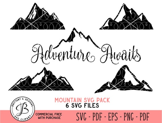 Adventure Awaits Svg Mountain Svg Mountain Svg Pack Etsy