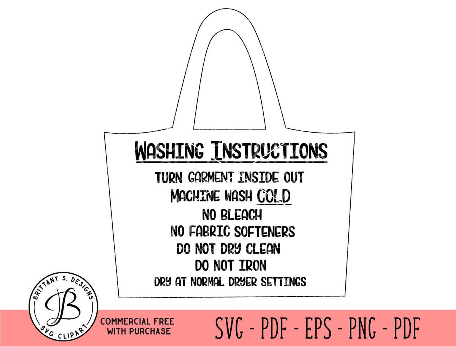 Tote Bag Care Instruction SVG Svg files Care instructions Etsy