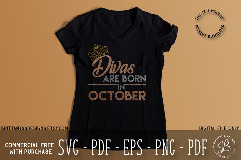 October SVG Birthday SVG Birthday cut file October Diva | Etsy