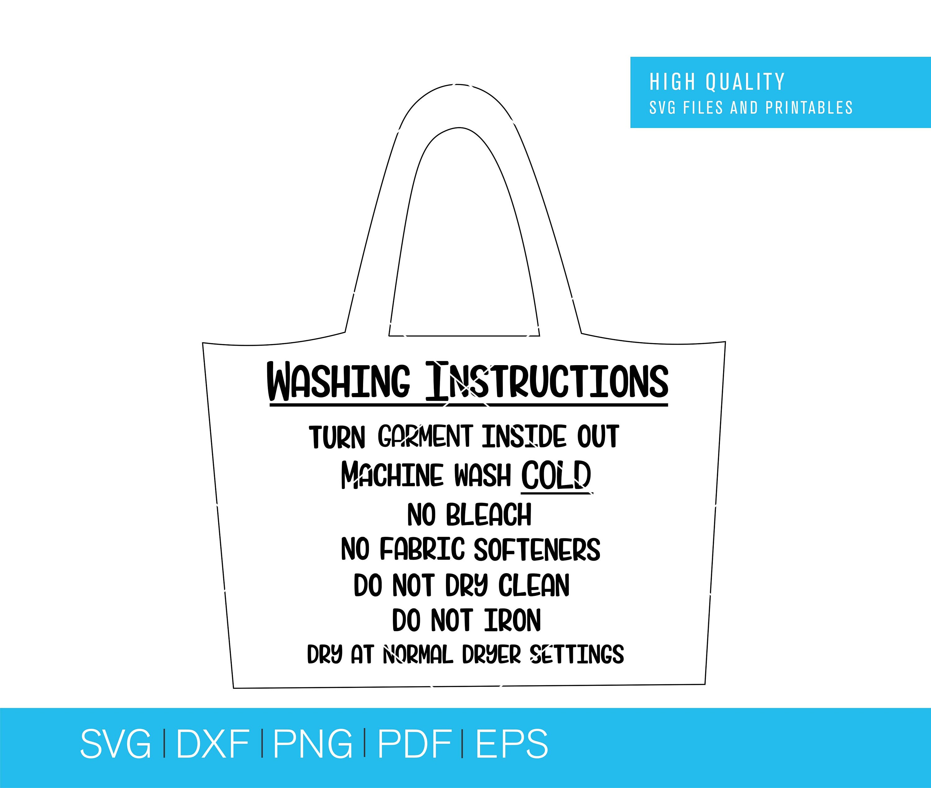 Laundry guide, textile care symbols | Tote Bag