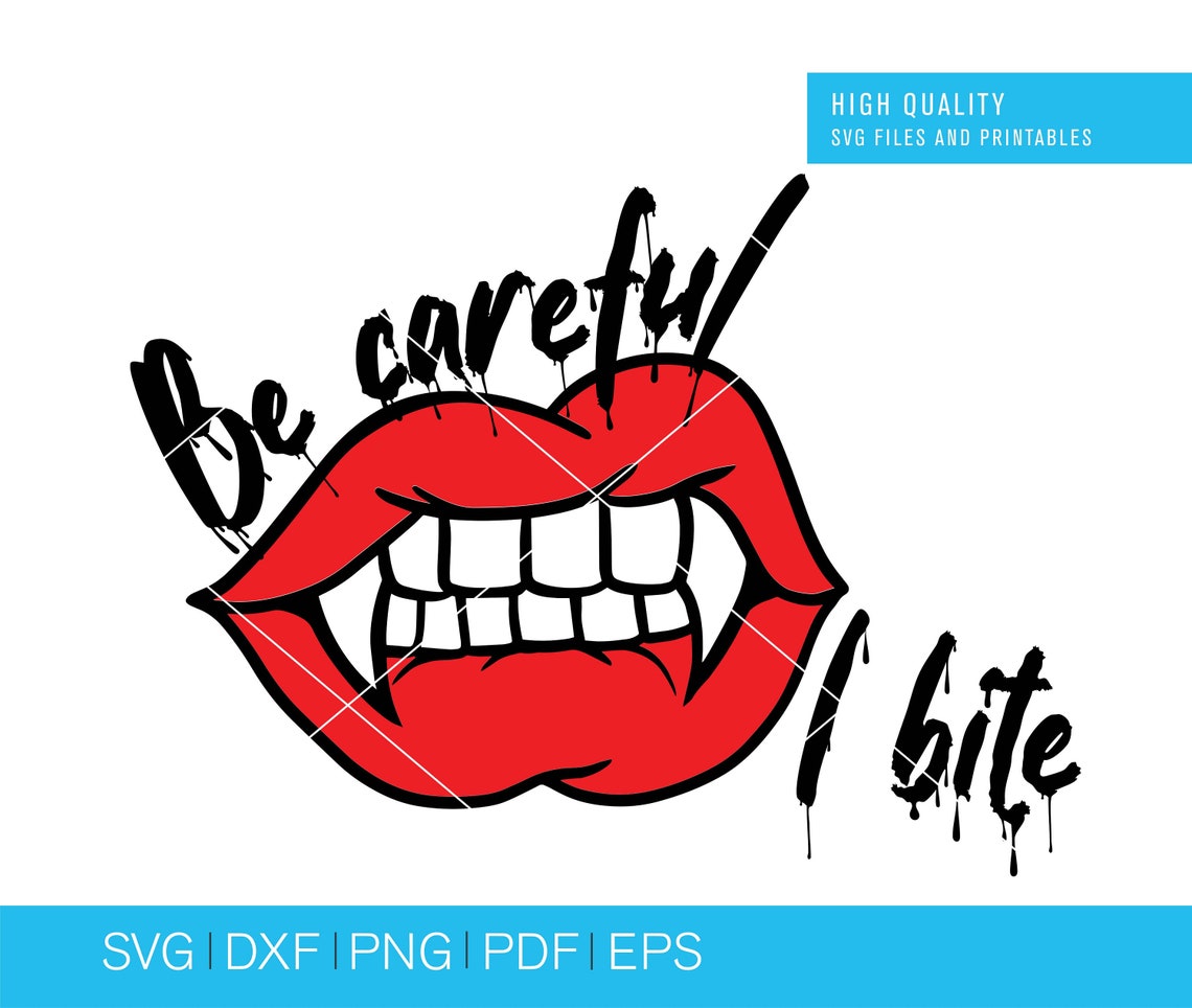 Attention je mords SVG Vampire svg files Halloween scary Etsy France