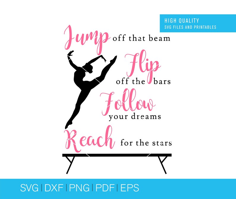 Jump off That Beam SVG Cheer Quote SVG Gymnastics Quote SVG Etsy