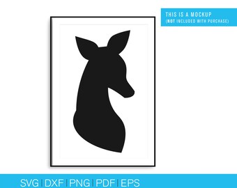 Doe Silhouette svg, Doe SVG, Reindeer svg, deer svg, hunting svg, animal svg, doe clipart, doe dxf, svg files for cricut, silhouette cameo