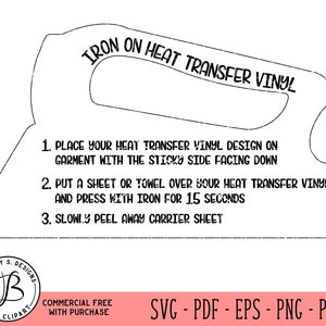 Download Iron On Instructions Svg Iron On Heat Transfer Vinyl Svg Etsy
