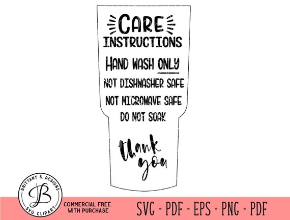 Download Tumbler Care Instrucciones Tarjeta De Cuidado Svg Tarjeta De Etsy