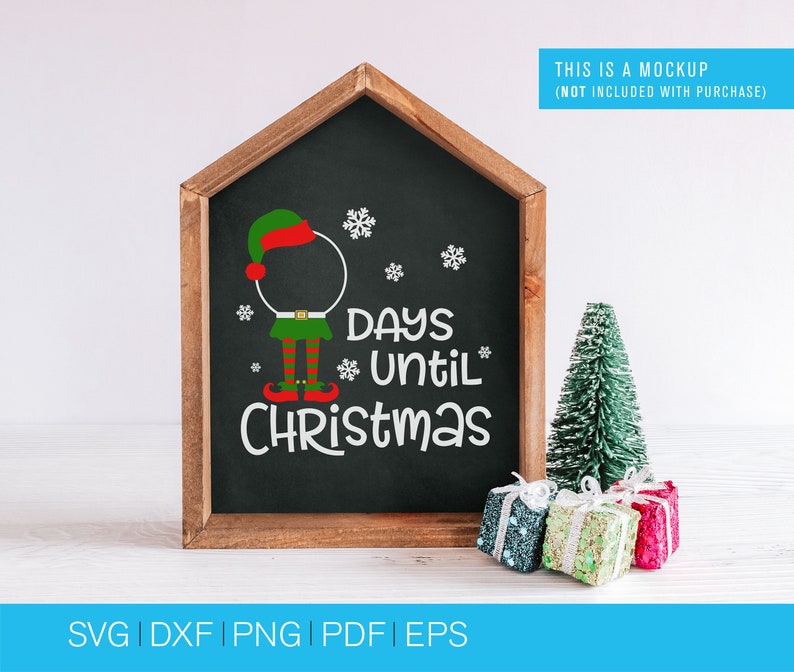 Christmas SVG, Countdown SVG, Elf SVG, Elf Countdown svg, christmas cut files, elf hat svg, svg files, svg files for cricut image 1