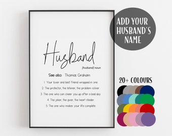 Husband anniversary gift, husband birthday gift, husband Christmas gift, husband print, husband present, husband personalised gifts