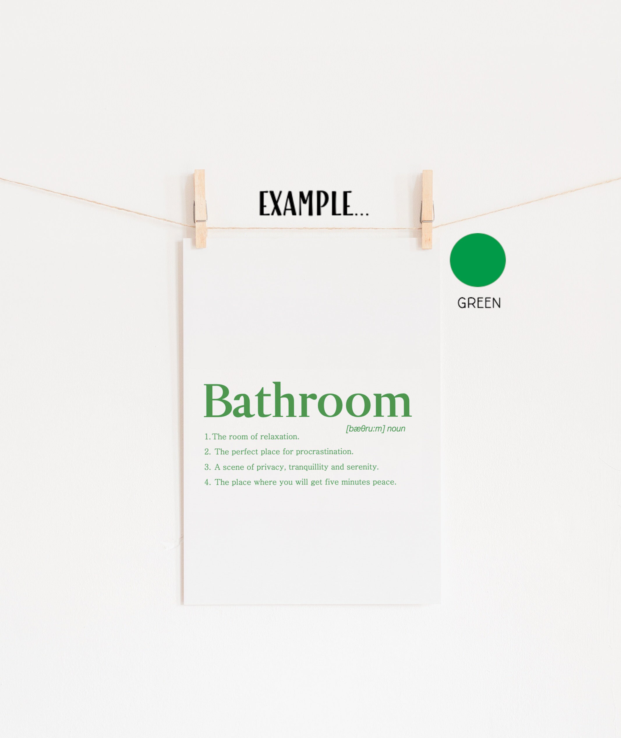 Bathroom Art Bathroom Definition Print Bathroom Wall Art Etsy UK