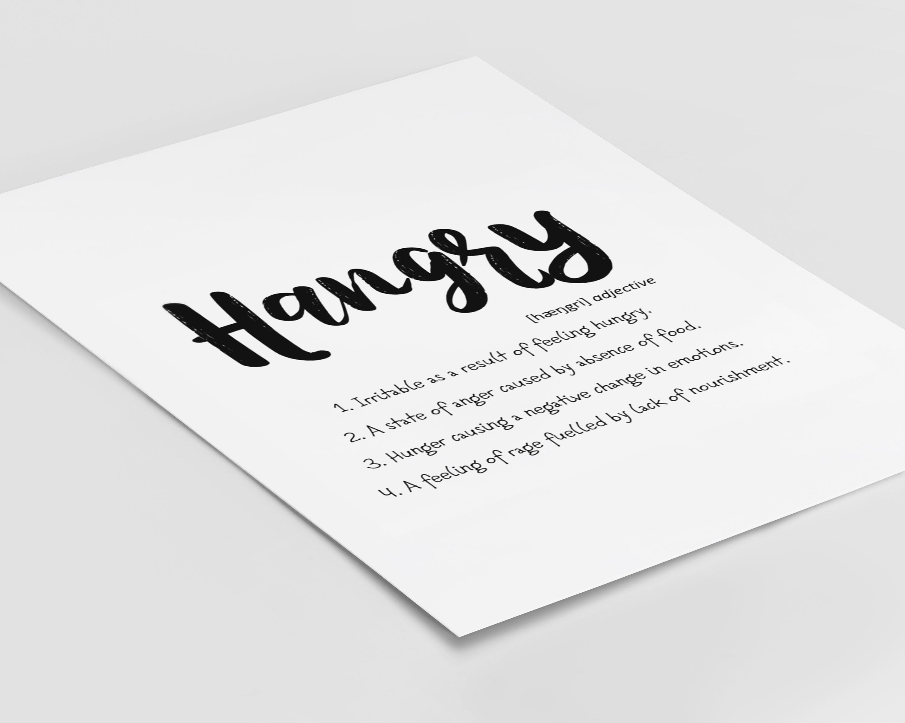 Hangry Print Hangry Definition Hangry Sign Hangry Wall Art Etsy UK