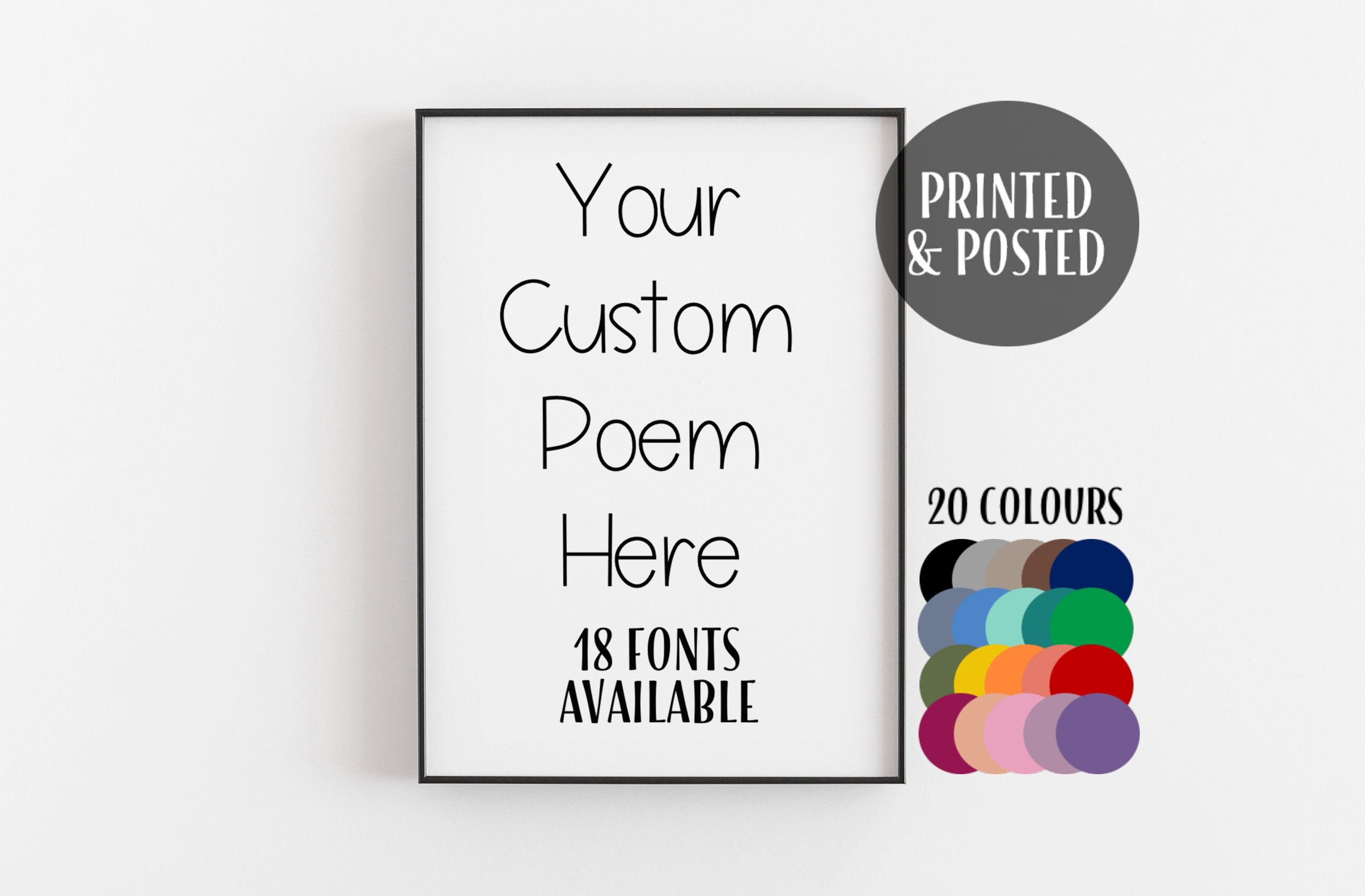 Custom Poem Print Custom Poem Art Custom Poem Print Baby Etsy UK
