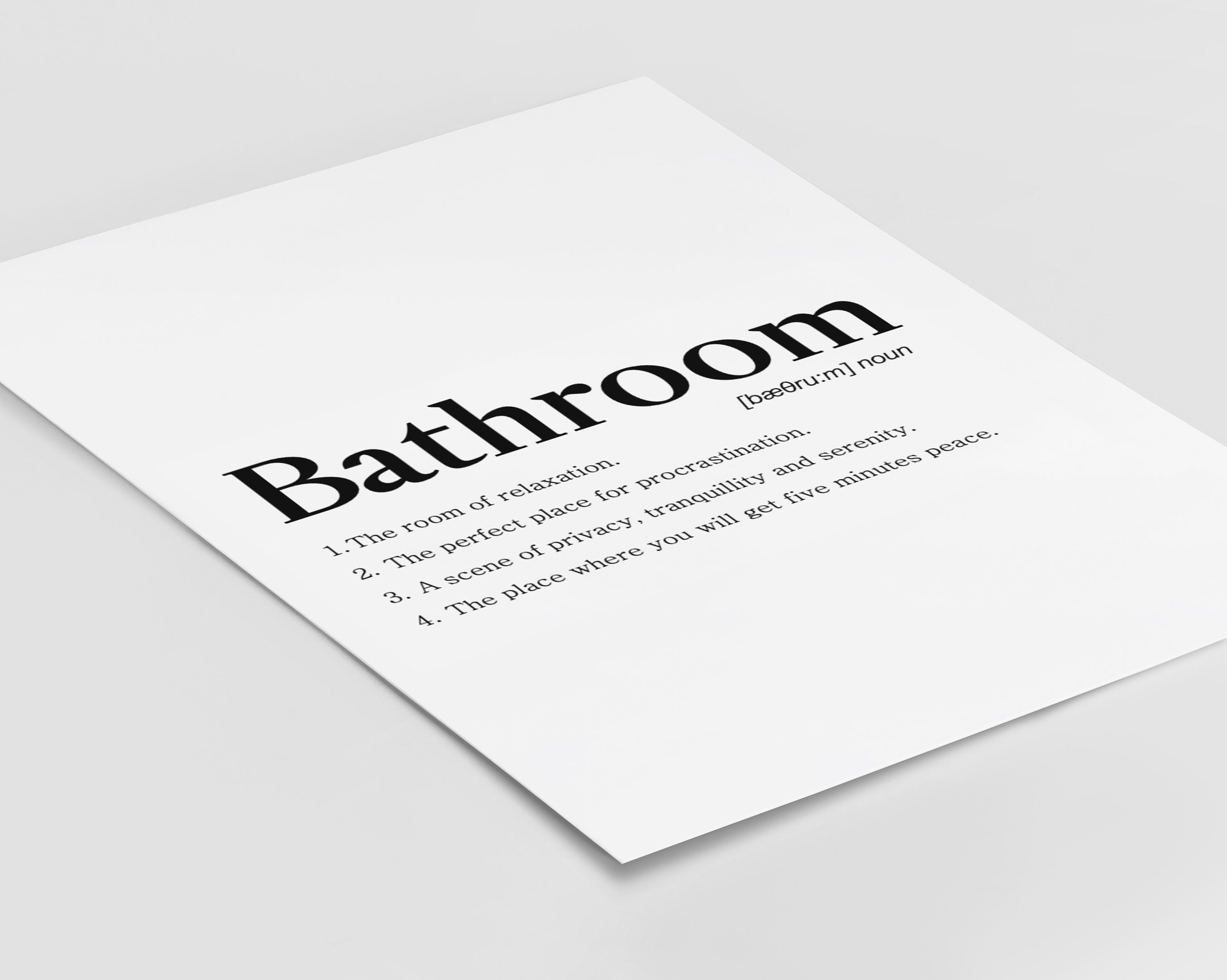 Bathroom Art Bathroom Definition Print Bathroom Wall Art Etsy UK