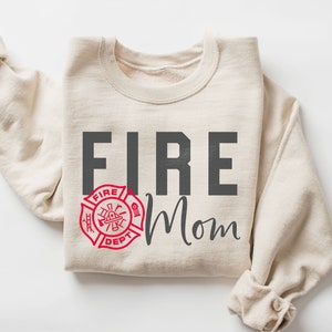 Fire Mom Sweatshirts, Fire Fighter Parent, Fireman Smoke Jumper, Engineman, Ladderman, Fire Family, Unisex Crewneck Sweatshirt