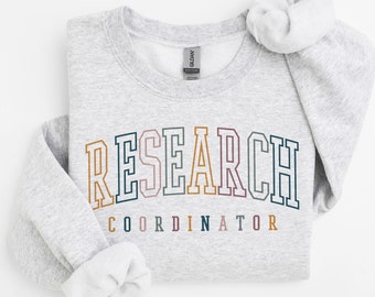 Retro Research Coordinator Sweatshirt, Scientist Gift