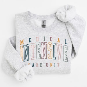 Retro MICU Sweatshirt, Medical Intensive Care Unit Nurse Shirts, MICU Doctor Gift, Matching Team Shirts, Unisex Crewneck Sweatshirt