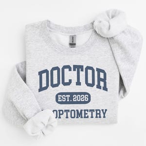 Custom Optometrist Sweatshirt, Doctor Of Optometry, O.D., Optometry Doctorate School Student Graduation, Unisex Crewneck