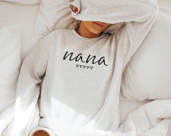 Nana of Five Sweatshirt, Custom Grandkids Crewneck, Personalized Grandma Gift