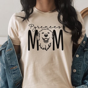 Pyrenees Mom | Great Pyrenees | Pyrenean Mountain Dog | Custom Dog Mom Shirt | Personalized Giant Dog Breed Unisex Graphic Tee